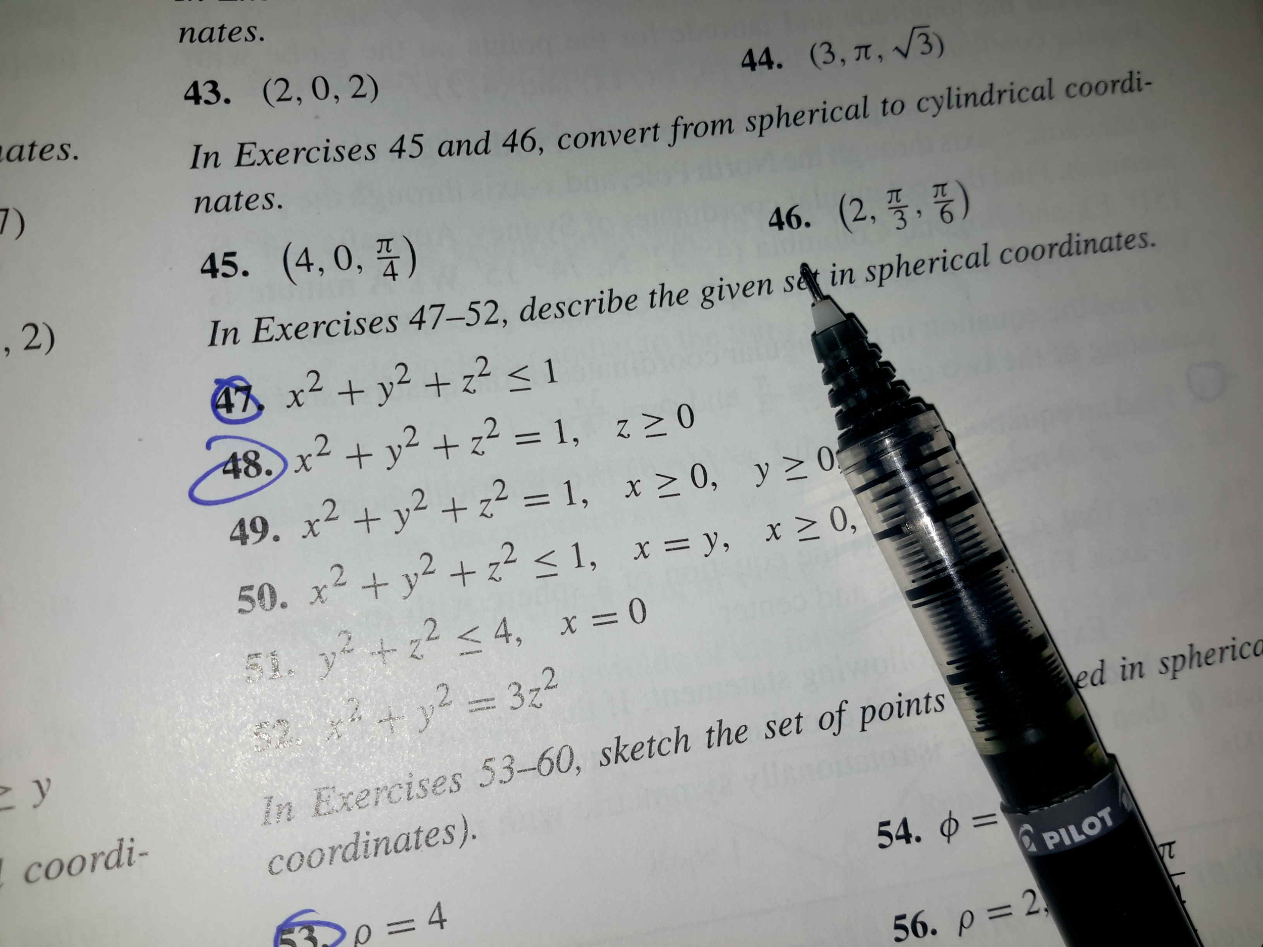 Solved Describe The Given Set In Spherical Coordinatees Chegg Com