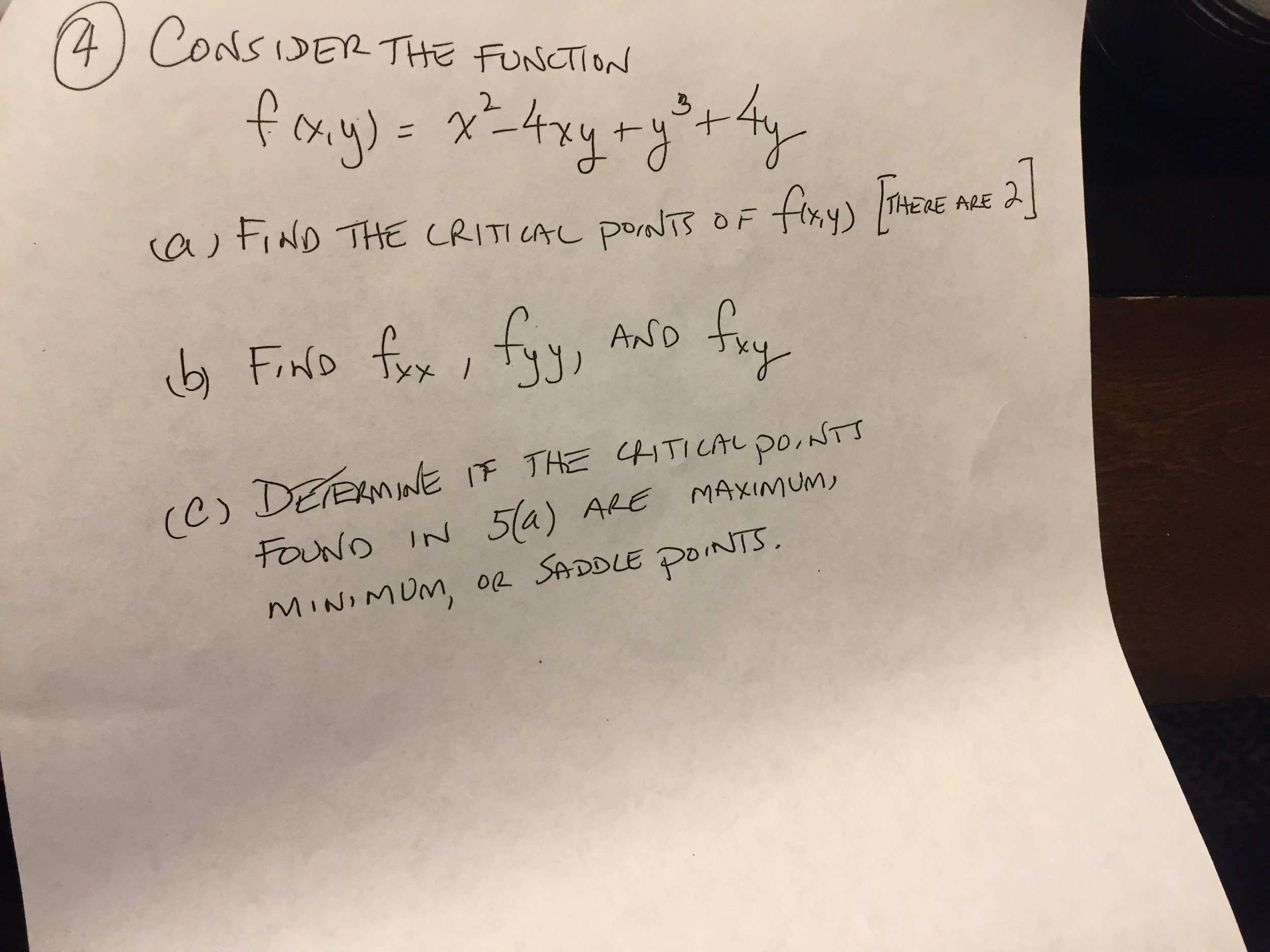 Consider The Function F X Y X 2 4xy Y 3 4y Chegg Com