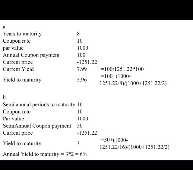 Solved I Am Applying The Yield To Maturity Formula As Is Chegg Com