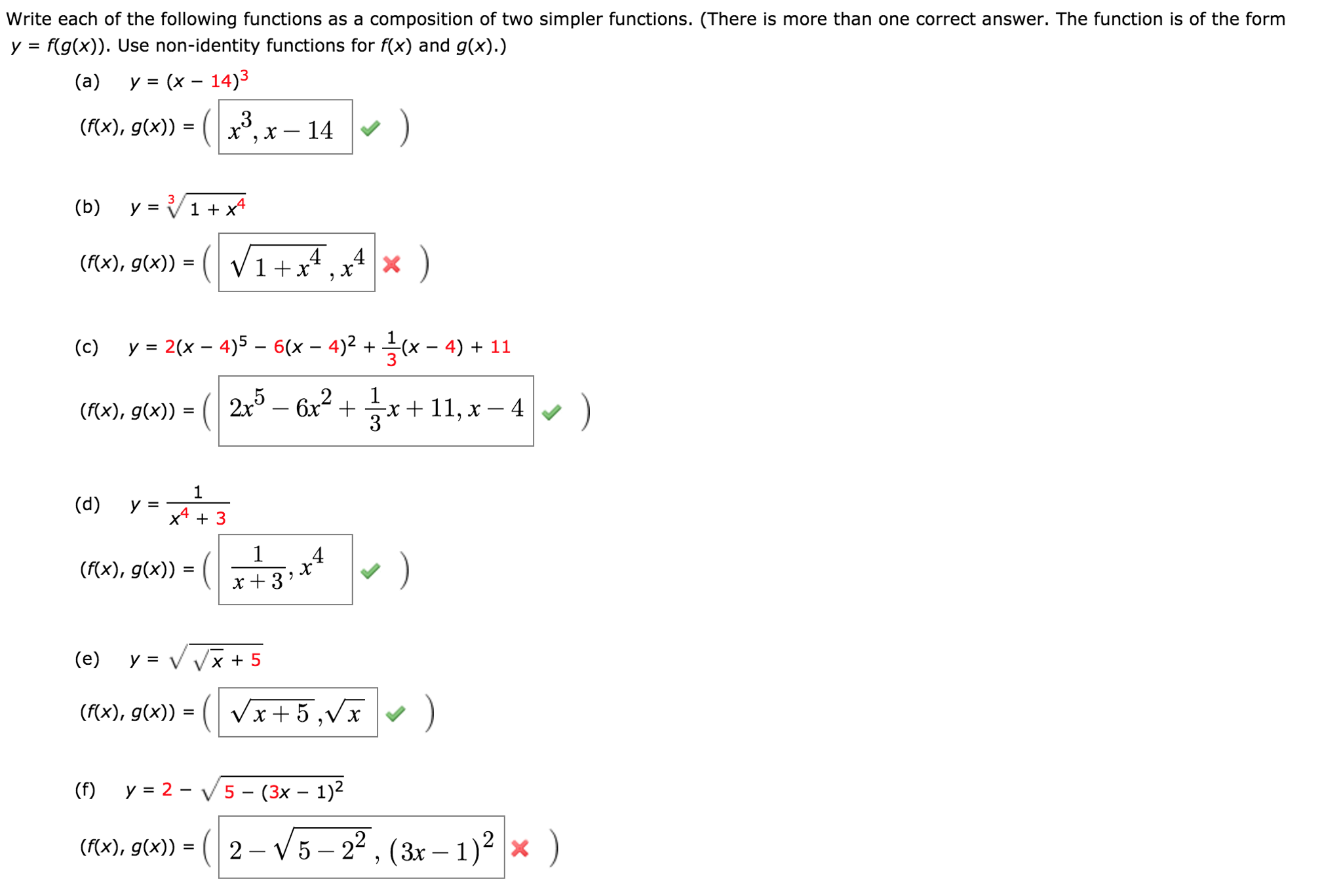 Solved Write Each Of The Following Functions As A Composi Chegg Com