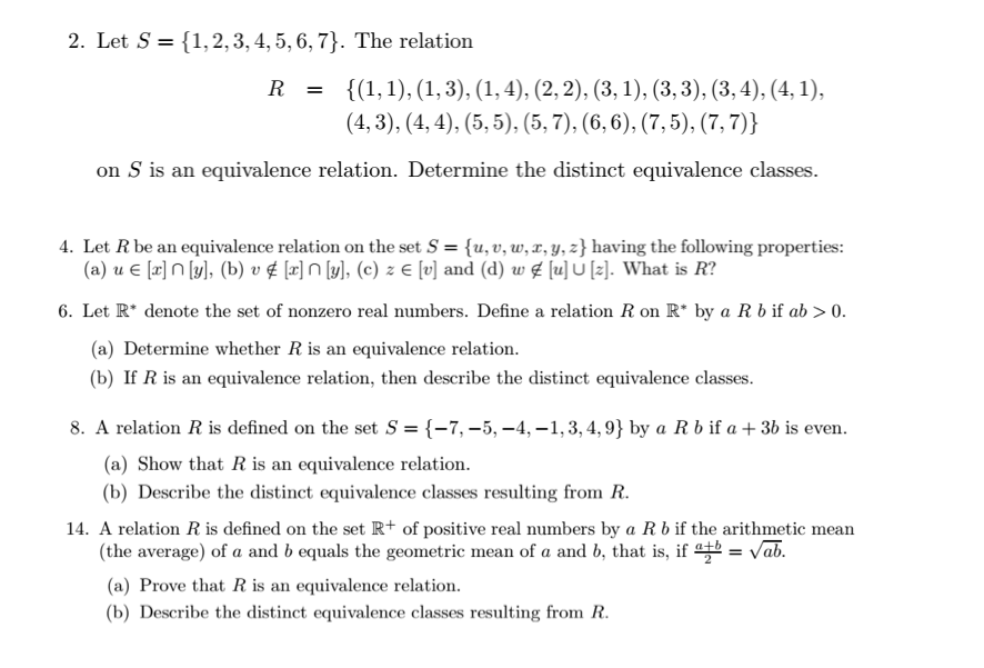 Solved Let S 1 2 3 4 5 6 7 The Relation R Chegg Com