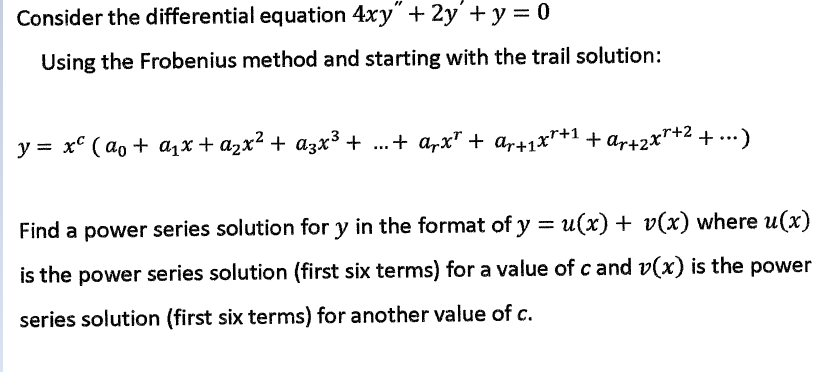 Consider The Differential Equation 4xy 2y Y Chegg Com