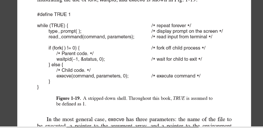 Write a shell that is similar to Fig. 1-19 but contains enough code that it actually works so you...