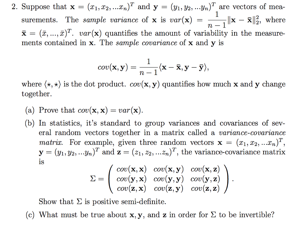 2 Suppose That X X1 T2 Yn T Are Vectors Of Mea Chegg Com