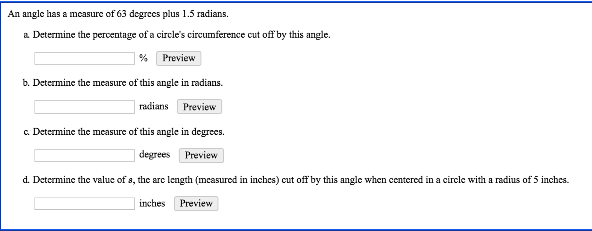 An Angle Has A Measure Of 63 Degrees Plus 1 5 Radi An Angle Has A Measure Of 63 Degrees Plus 1 5 Radi
