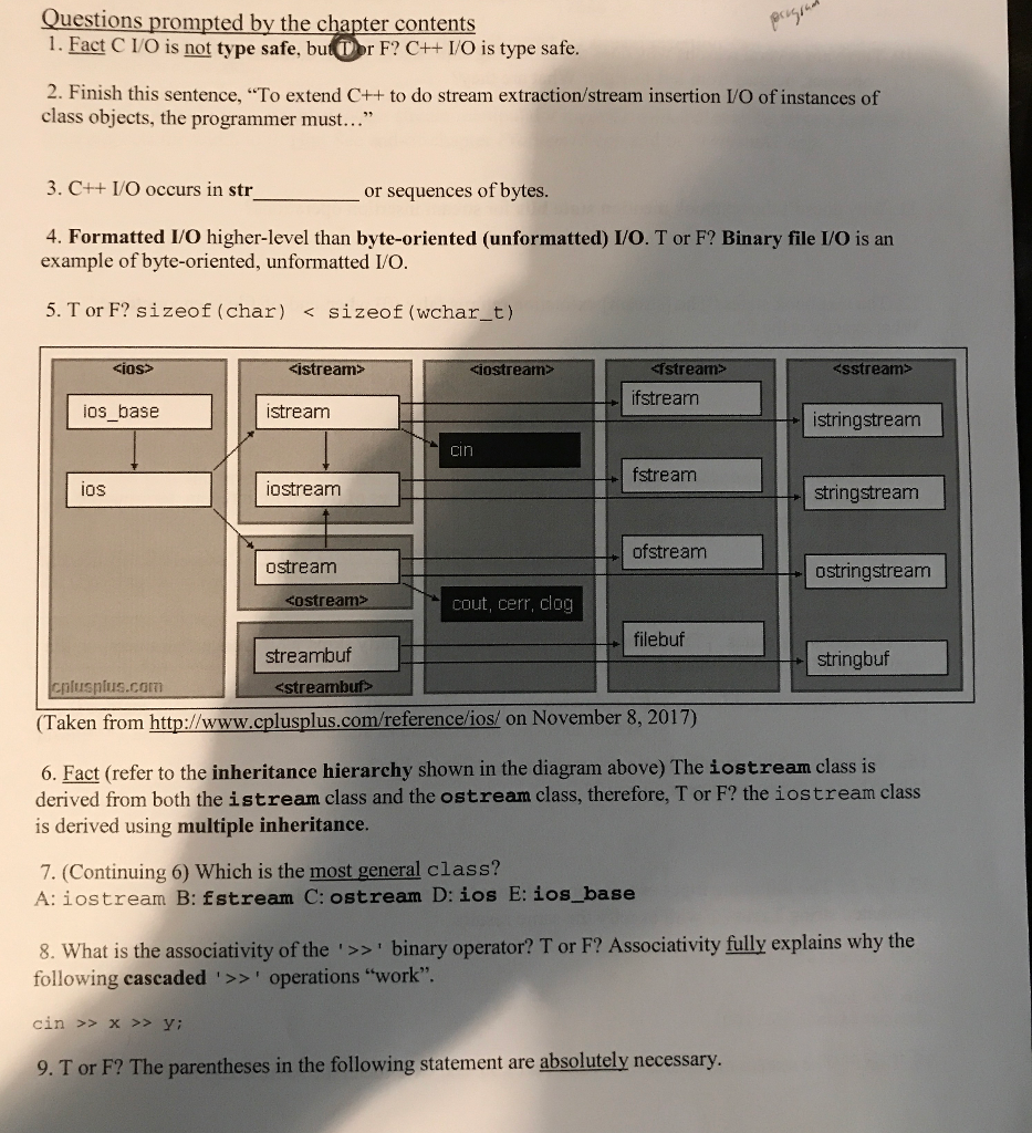 Solved Nine Quick C Related Questions Please Anwer All Chegg Com