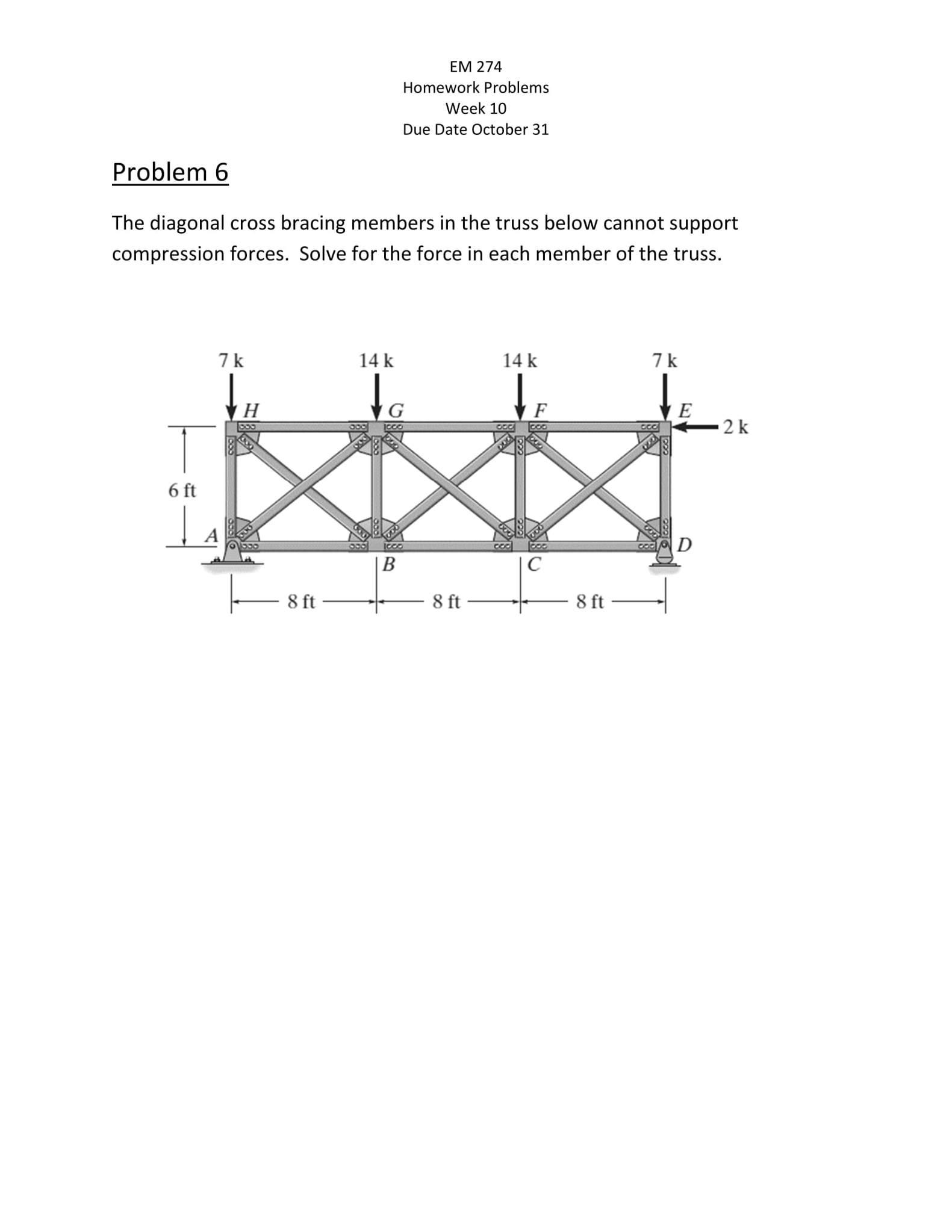 The diagonal cross bracing members in the truss be