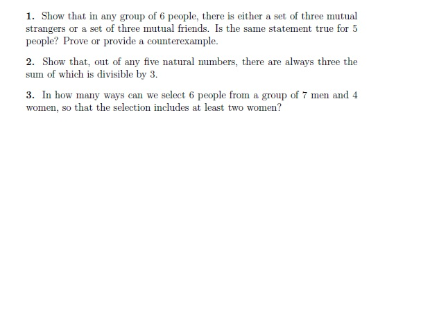 Theorem on Friends and Strangers; Why in Any Party of Six People, Either at  Least Three of Them Are Mutual Friends, or at Least Three of Them Are  Mutual Strangers