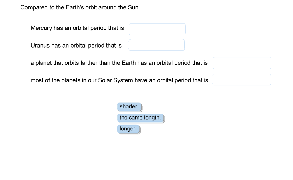 Solved Compared To The Earths Orbit Around The Sun Me