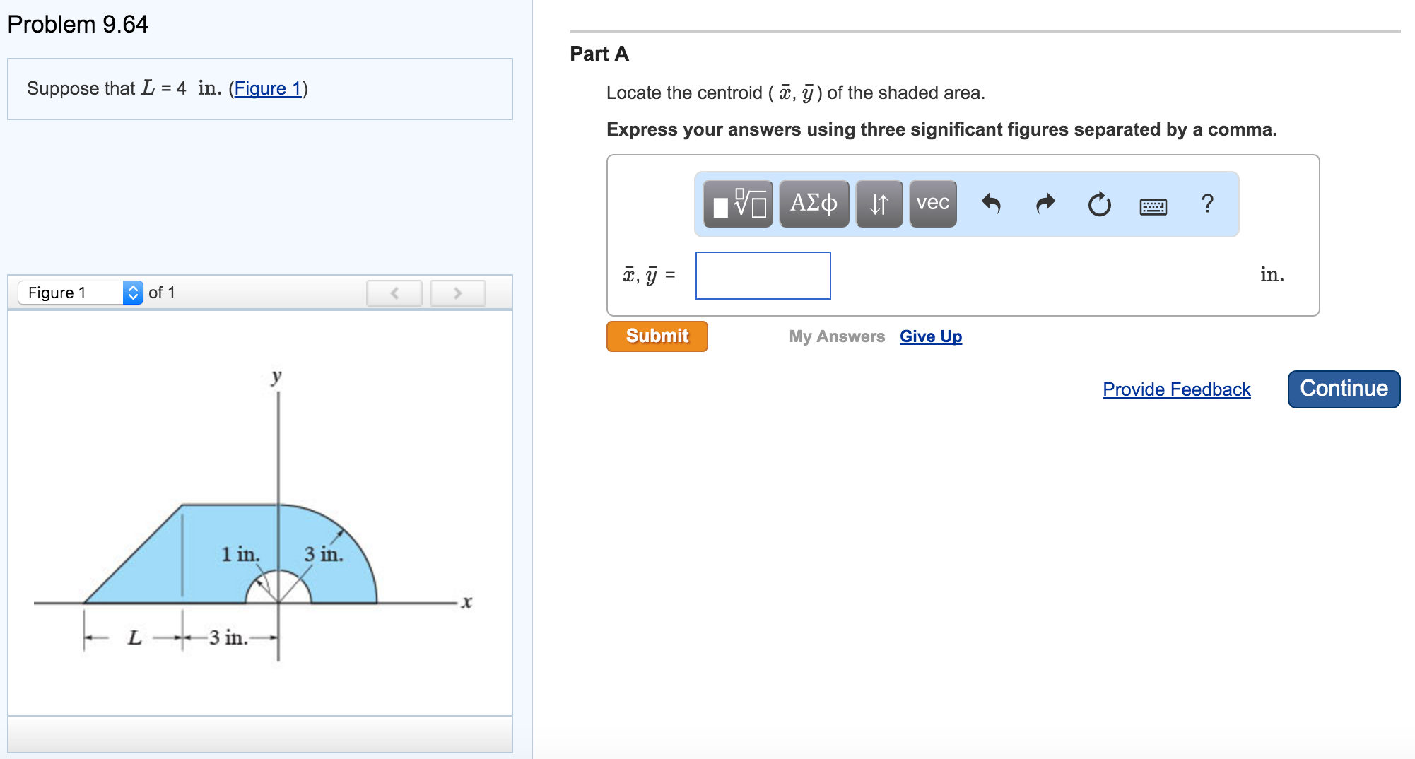 Solved Suppose that L=4 Locate the centroid (x,y) of the 