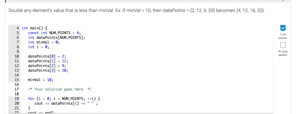 Solved Double Any Elements Value That Is Less Than Minva