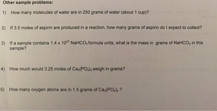 Solved How Many Molecules Of Water Are In 250 Grams Of Water Chegg Com