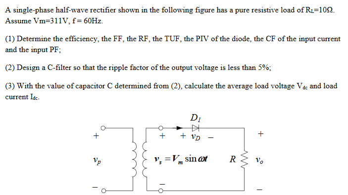 single phase half wave rectifier