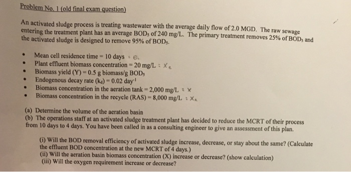 Exam Study Guide: Activated Sludge…