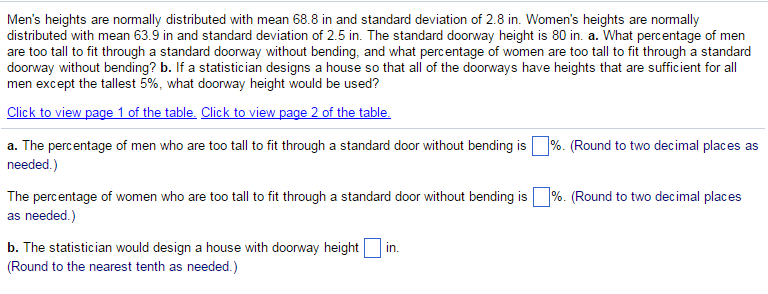 Solved Men S Heights Are Normally Distributed With Mean 6