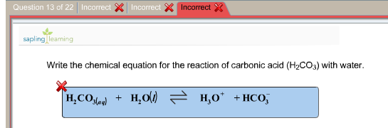 carbonic acid precipitate equation