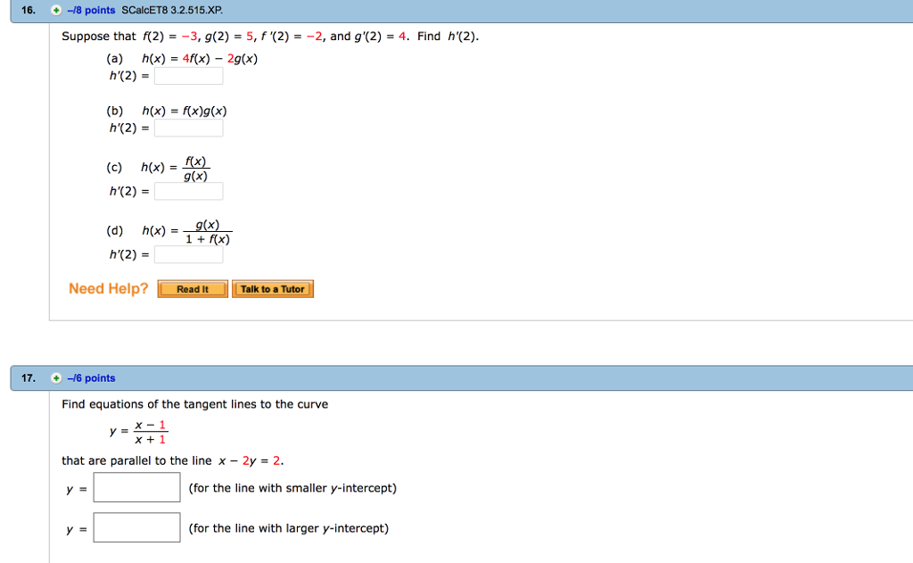 Solved 16 8 Points Scalcet8 3 2 515 Xp Suppose That F 2 Chegg Com