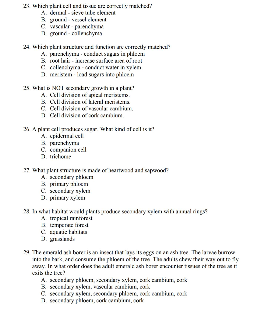 Solved 15. What Adaptation Allowed Plants To Colonize Lan...