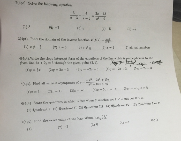 Solved Solve The Following Equation 3 X 3 4 X 3 3x 13 X Chegg Com