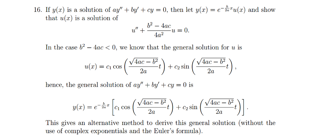 Solved If Y X Is A Solution Of Ay By Cy 0 Then Chegg Com