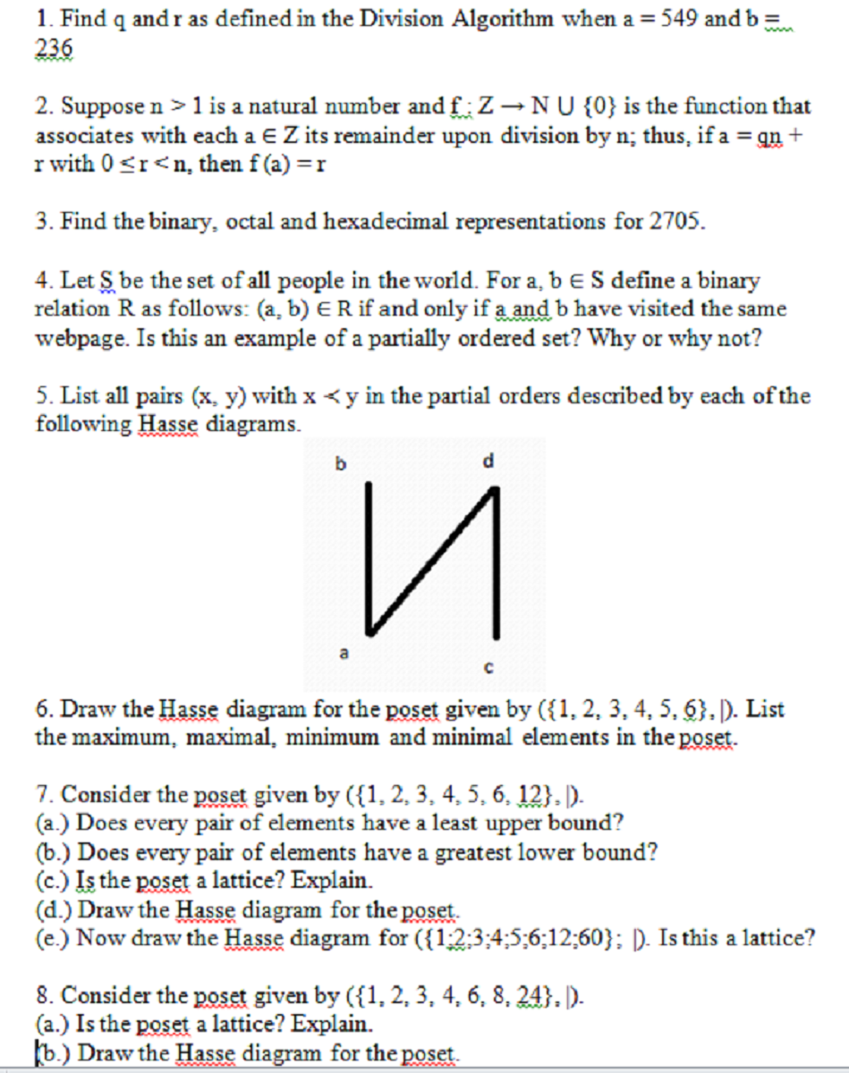 Solved Find Q And R As Defined In The Division Algorithm Chegg Com