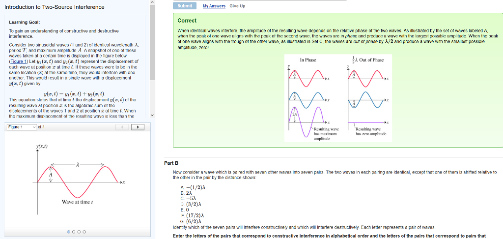 Introduction To Two Source Interference Part A Chegg 