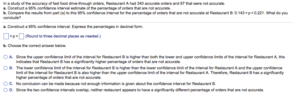 Solved In a study of fast food drive-through orders