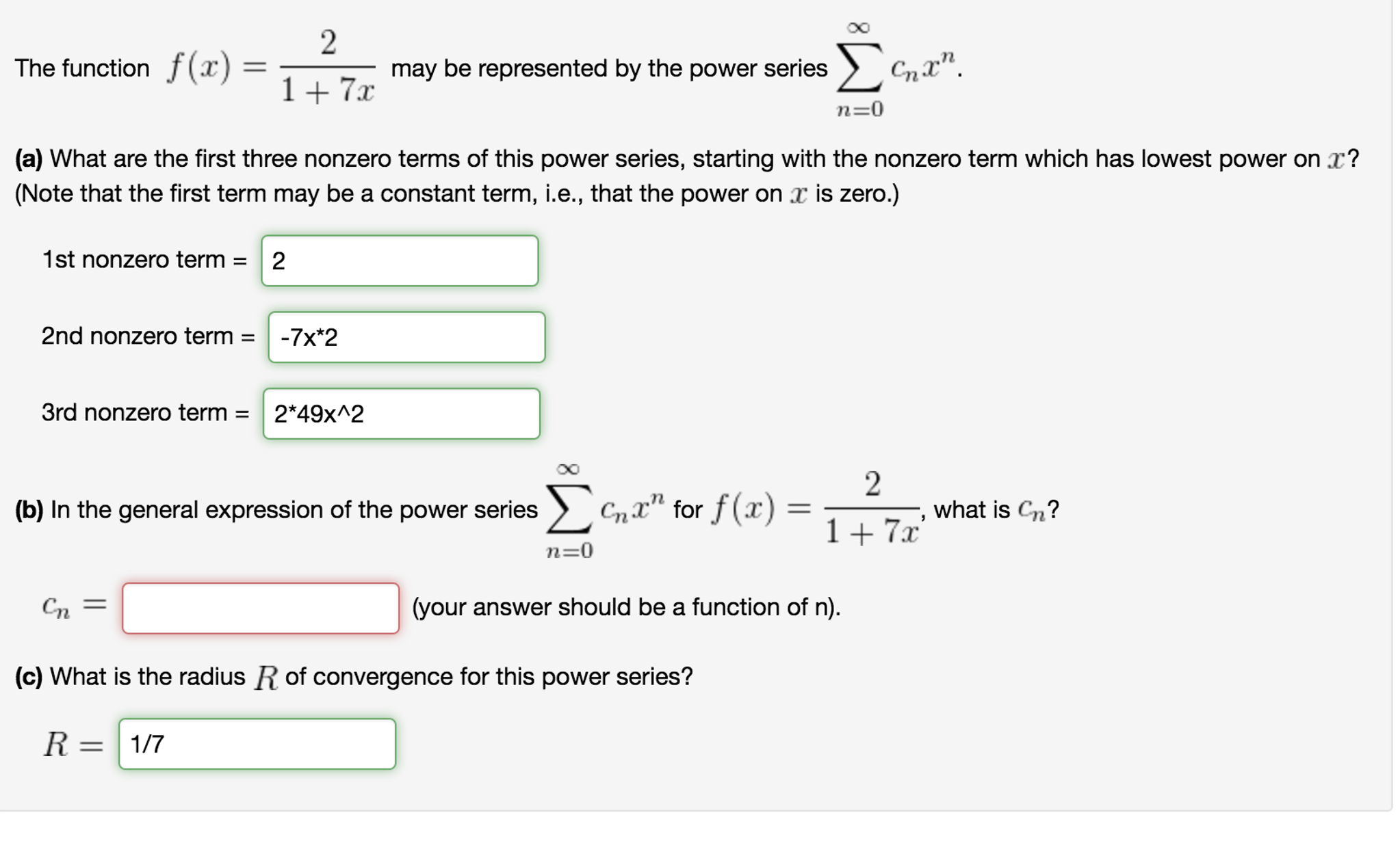 The Function F X 2 1 7x Can Be Represented By Chegg Com