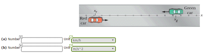 Solved In The Figure Here A Red Car And A Green Car Move Chegg Com