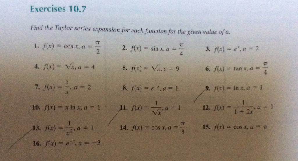 Solved Find The Taylor Series Expansion For Each Function Chegg Com