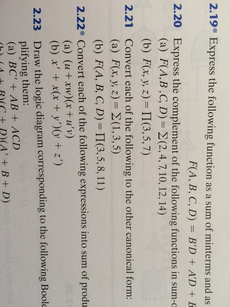 Solved Express The Following Function As A Sum Of Minterm Chegg Com