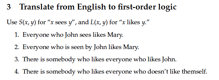 first order logic examples answers First order logic.