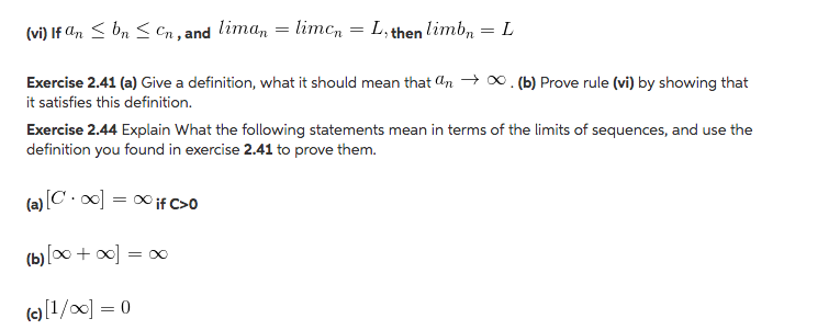 Solved Vi If In N On Cn And Liman Limc Cn And Ten Chegg Com