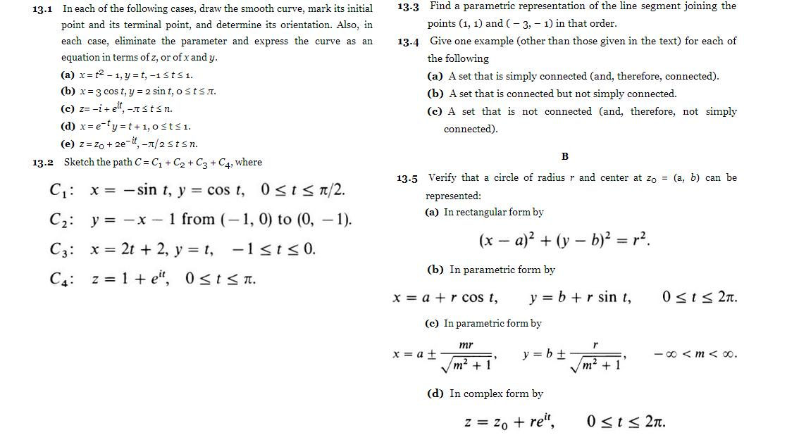 13.3 Find A Parametric Representation Of The Line ... | Chegg.com