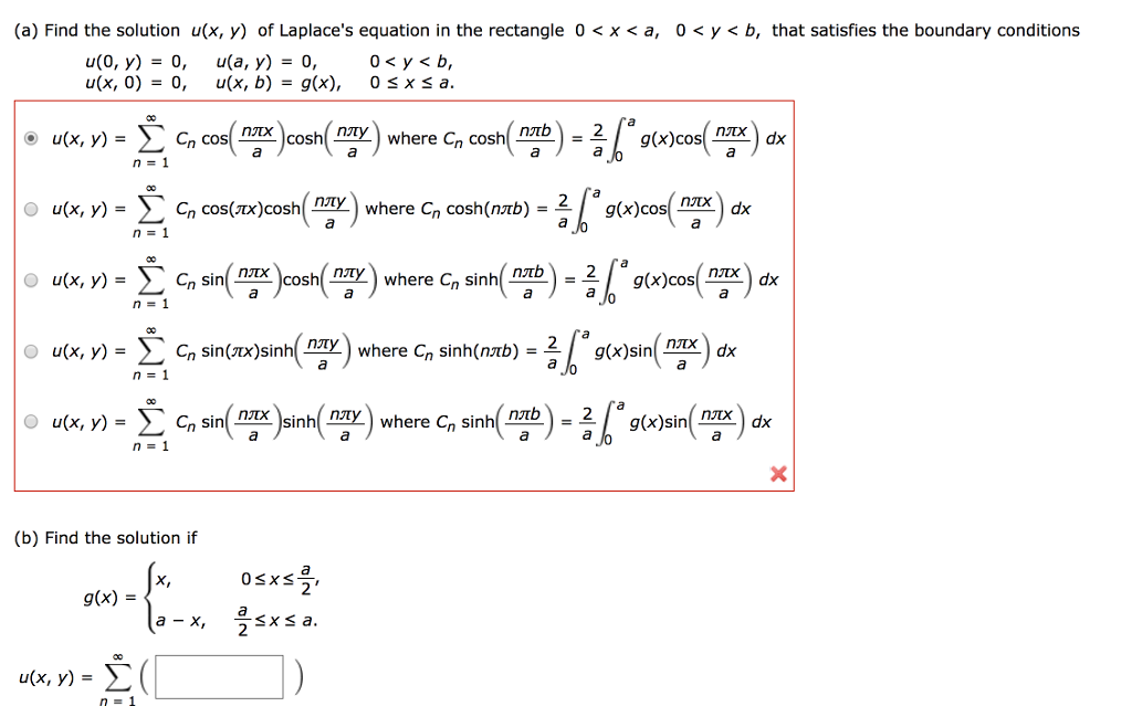 Solved A Find The Solution U X Y Of Laplace S Equatio Chegg Com