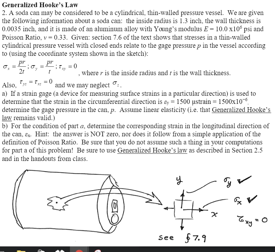 Solved A Soda Can May Be Considered To Be A Cylindrical