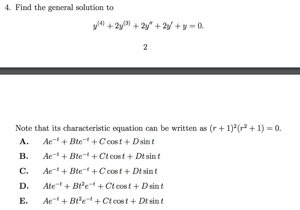 4 Find The General Solution To Note That Its Chegg Com