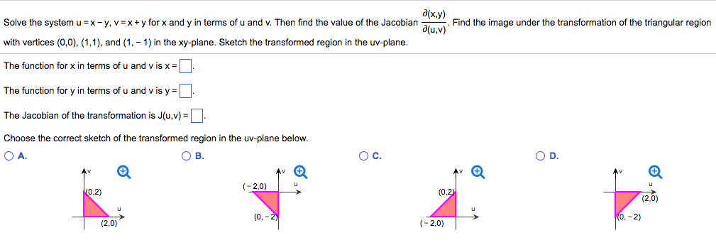 Solved Solve The System U X Y V X Y For X And Y Chegg Com