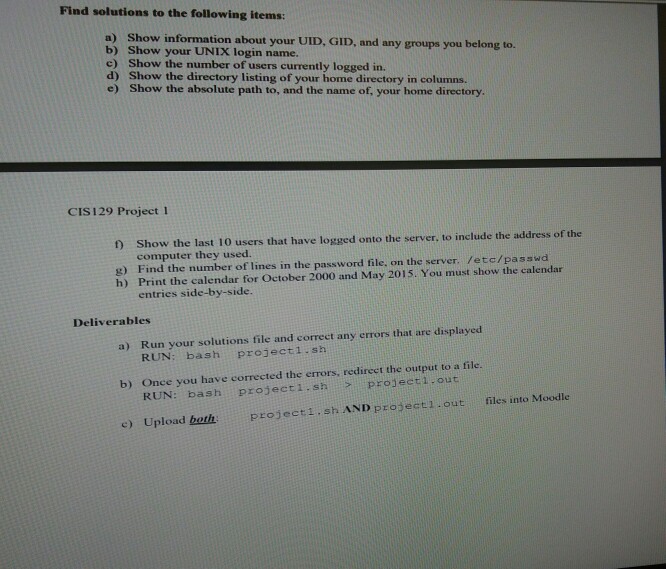 Solved Cis129 Project 1 The Purpose Of This Project Is To Chegg Com