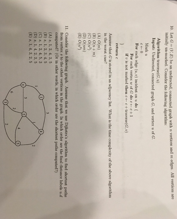 Solved Let G V E Be An Undirected Connected Graph W Chegg Com