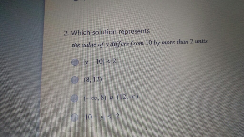 Solved 2 Which Solution Represents The Value Of Y Differ Chegg Com