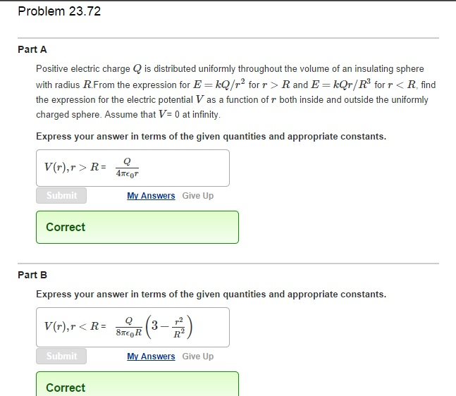 Solved Problem 23 72 Positive Electric Charge Q Is Distri Chegg Com