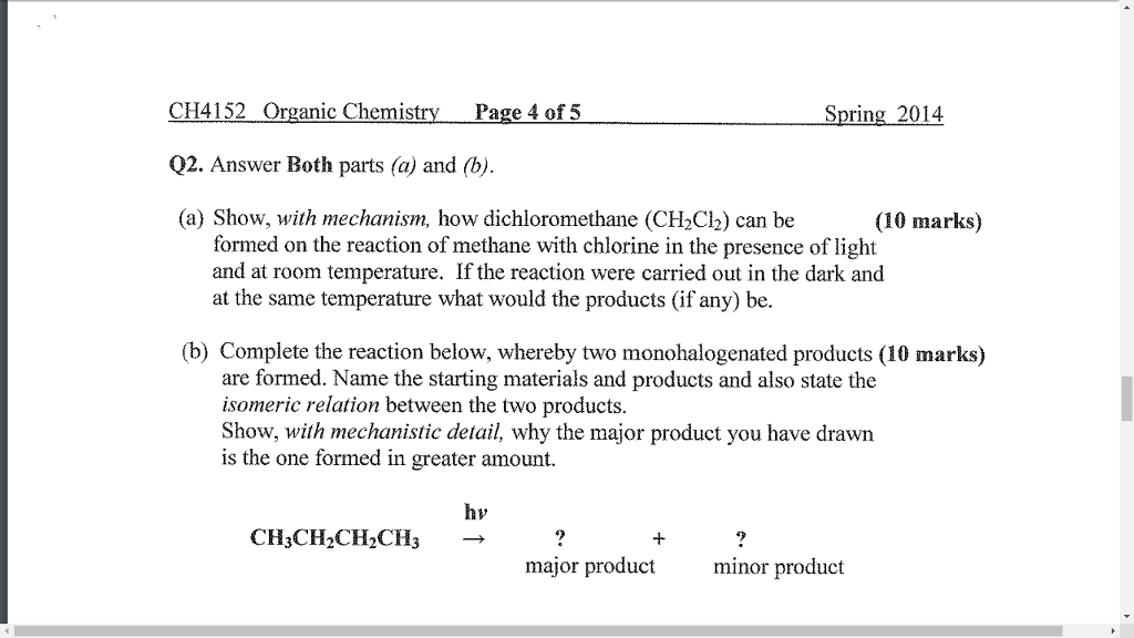 Solved A Show With Mechanism How Dichloromethane Ch