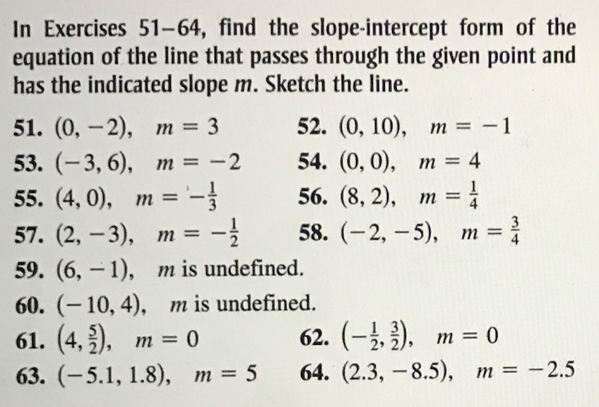 Find The Slope Intercept Form Of The Equation Of The Chegg Com
