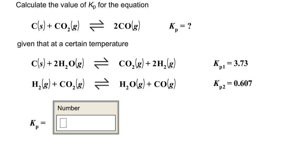 Solved Calculate the value of Kp for the equation 2(g) 근 | Chegg.com