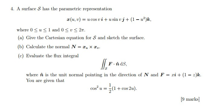 Solved A Surface S Has The Parametric Representation X U Chegg Com