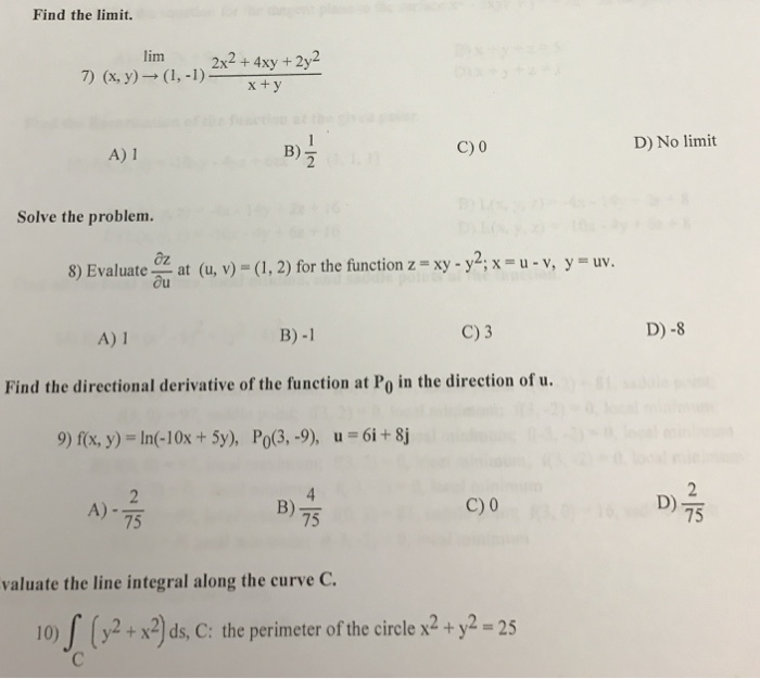 Find The Limit X Y Rightarrow 1 1 2x 2 Chegg Com