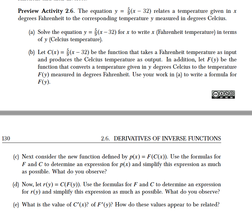 Solved The Equation Y 5 9 X 32 Relates A Temperature Chegg Com