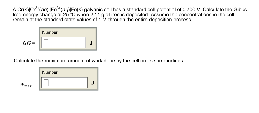 Solved A Cr Sylcr Agyll Fe3 Agylfe S Galvanic Cell Has Chegg Com