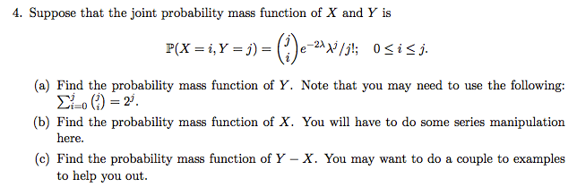 Solved Suppose That The Joint Probability Mass Function O Chegg Com